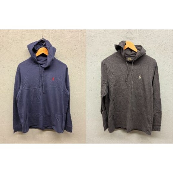 Polo Ralph Lauren Hoodie Men’s Large‎ Navy Gray Pullover Red Logo Lot of 2 - Picture 1 of 9